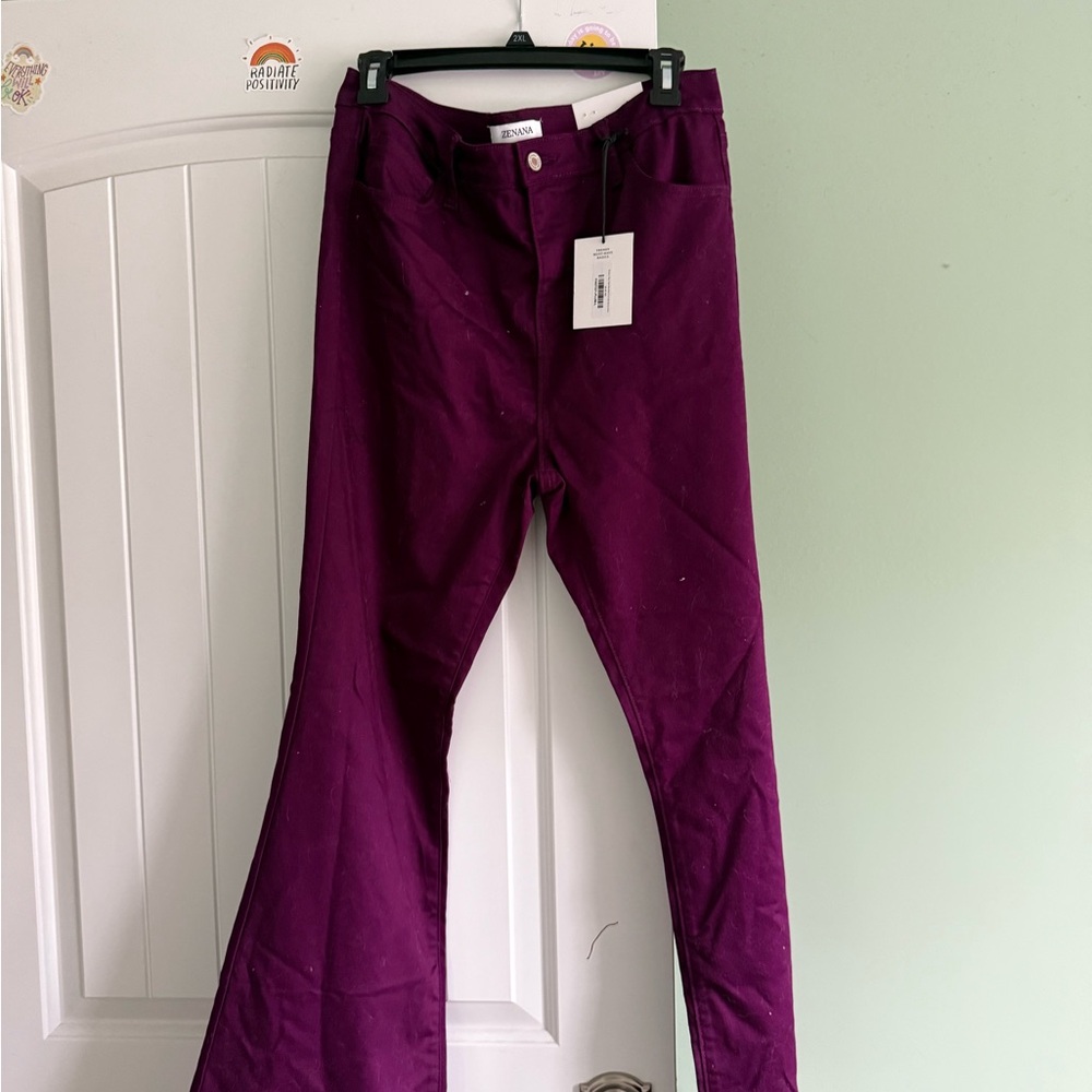 Zenana Outfitters Purple Boot Cut Pants